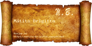 Mátits Brigitta névjegykártya